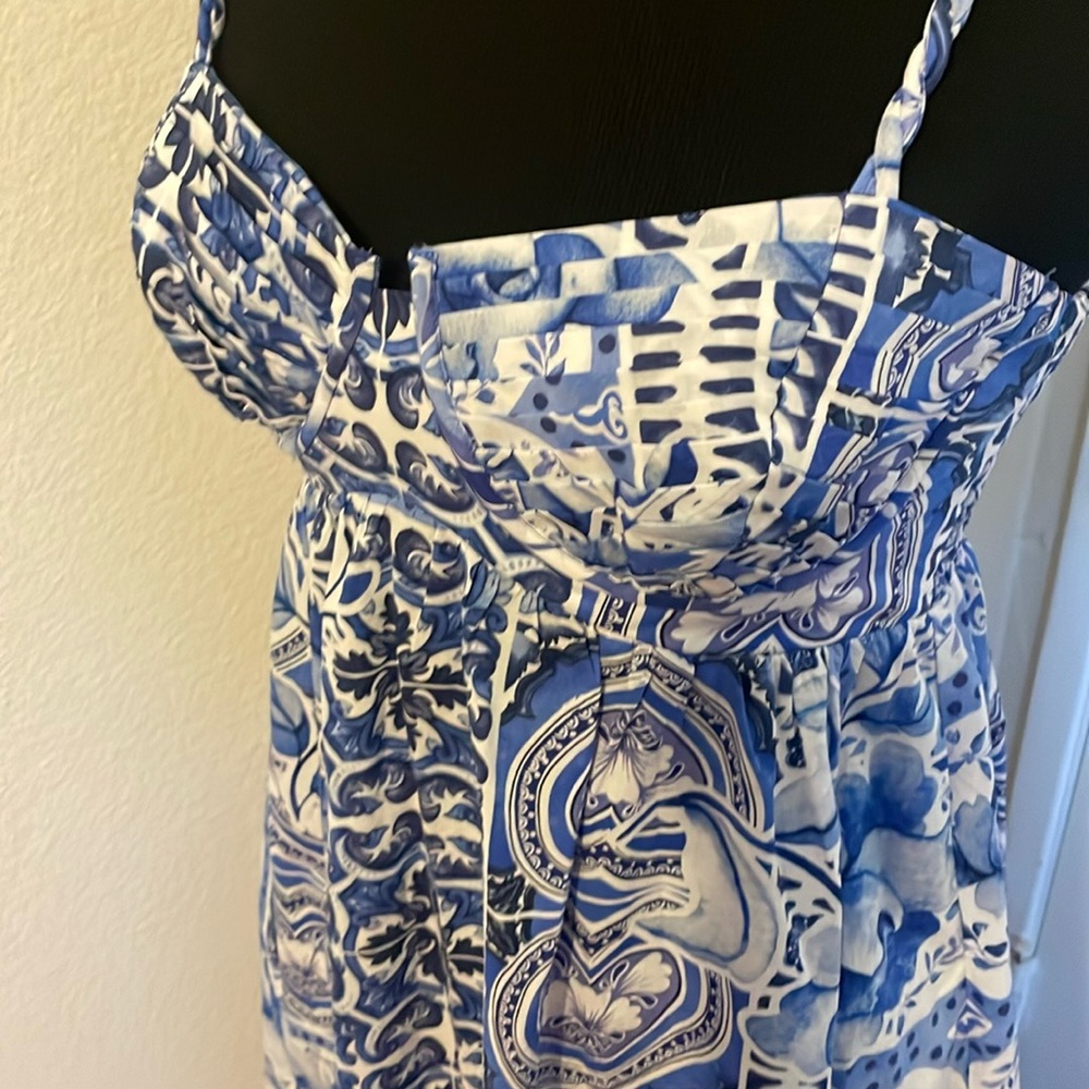 New Caroline Constas New York Grecian Paisley Floral Print Cotton Maxi Dress - Picture 8 of 16